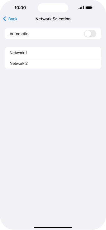 If you turn off the function, press the required network.