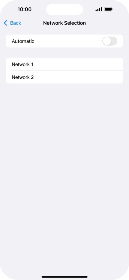 If you turn off the function, press the required network.