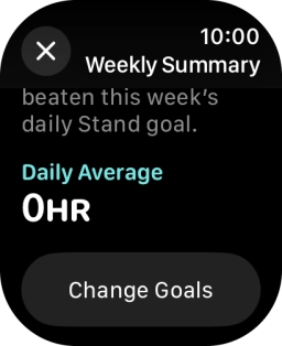Follow the instructions on the screen to see an activity summary for the current week or to adjust the daily activity goal.