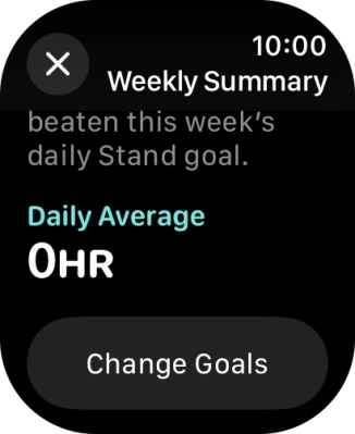 Follow the instructions on the screen to see an activity summary for the current week or to adjust the daily activity goal.