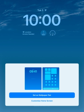 To use the same colour theme on the home screen, press Set as Wallpaper Pair.