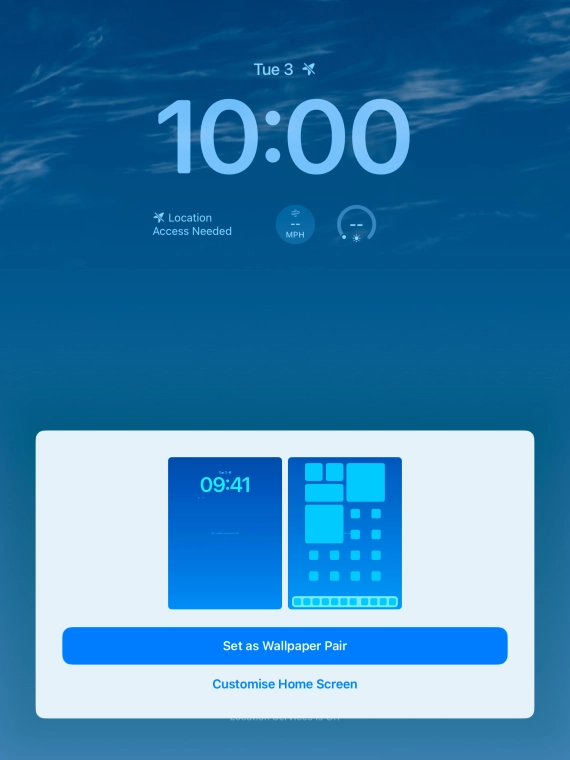 To use the same colour theme on the home screen, press Set as Wallpaper Pair.