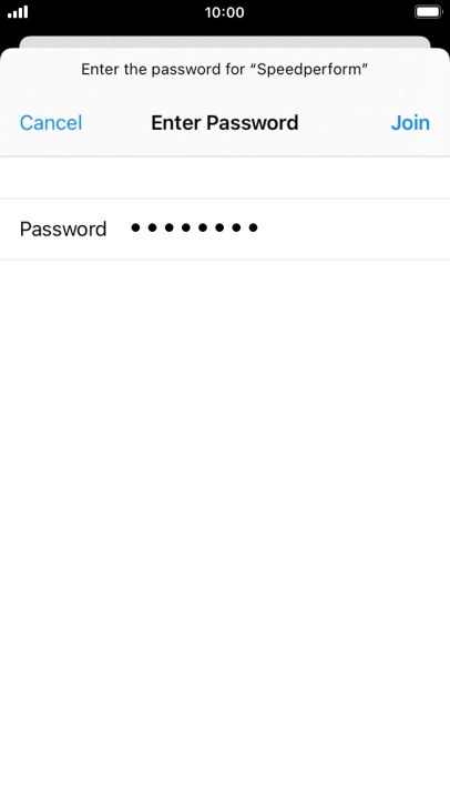 Key in the password for the Wi-Fi network and press Join.