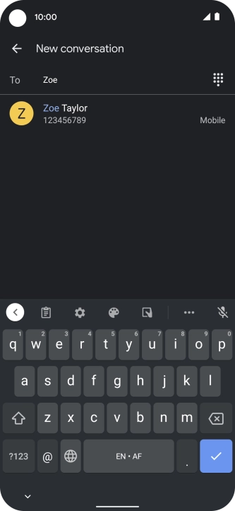 Press the required contact.