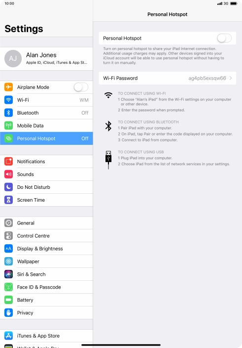 Press the indicator next to 
