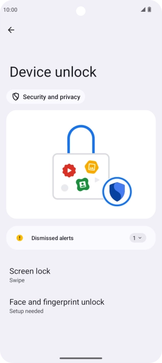 Press Face and fingerprint unlock.