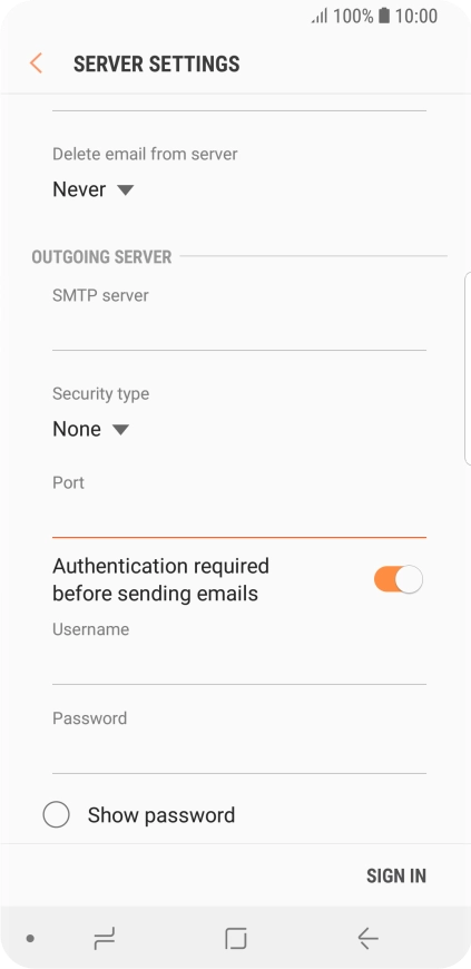 Press the field below 
