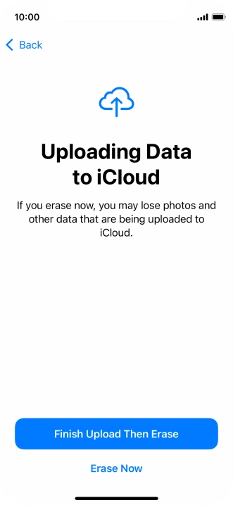 Press the required setting.