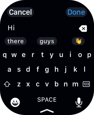 Press the microphone icon and record the message.