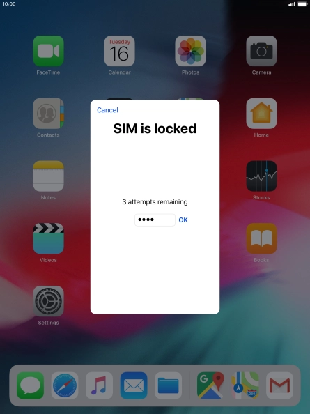 If your SIM is locked, key in your PIN and press OK.