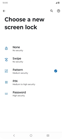 Press None and key in the additional phone lock code you created earlier.