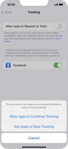 If you turn off the function, press the required setting.