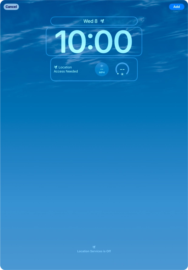 To customise the way the lock screen date is displayed, press the date widget and follow the instructions on the screen to select the required widget display mode.