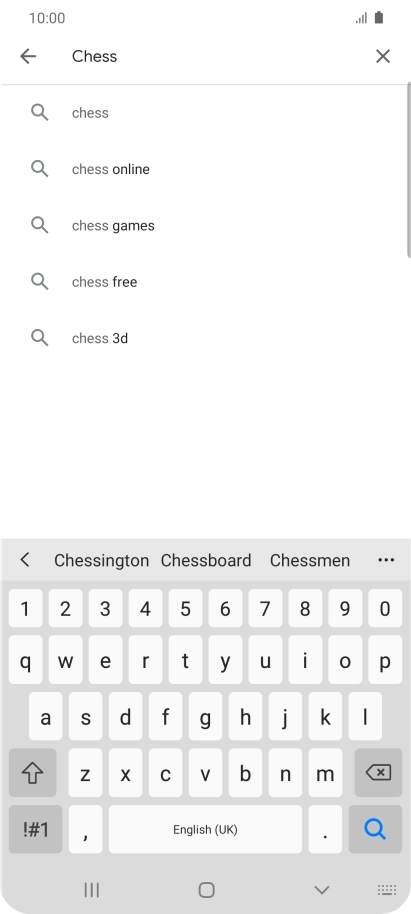 Key in the name or subject of the required app and press the search icon.