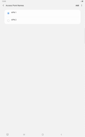 Press the field next to the data connection to activate it.