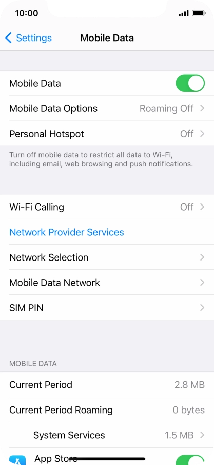 Press the indicator next to 