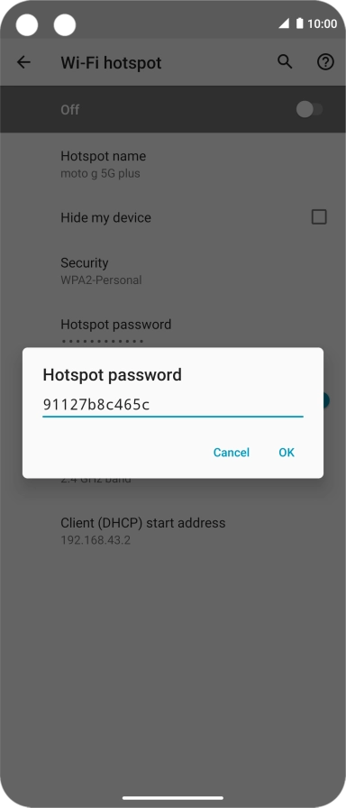 Key in the required password and press OK.