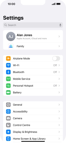 Press your Apple ID.