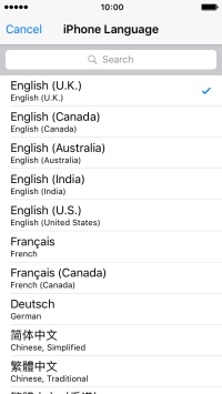 Press the required language. Press the required language.