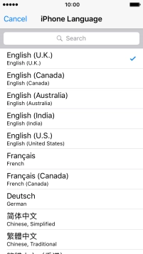 Press the required language.