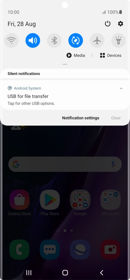 Press Tap for other USB options..