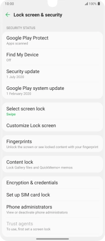 Press Select screen lock.