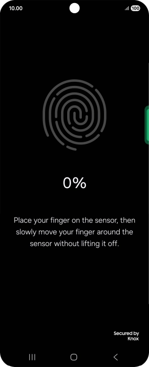 Follow the instructions on the screen to create the phone lock code using your fingerprint.