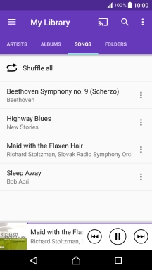 Press the song title.