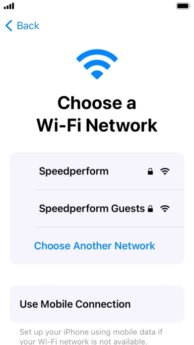 Press the required Wi-Fi network.