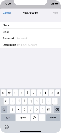 Press Password and key in the password for your email account.