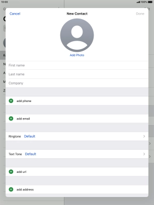 Press First name and key in the first name.
