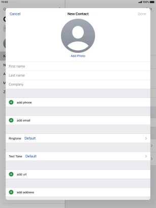 Press First name and key in the first name.