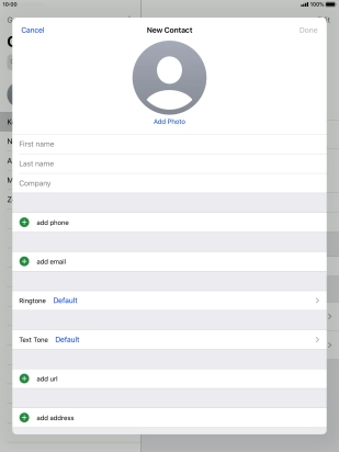 Press First name and key in the first name.