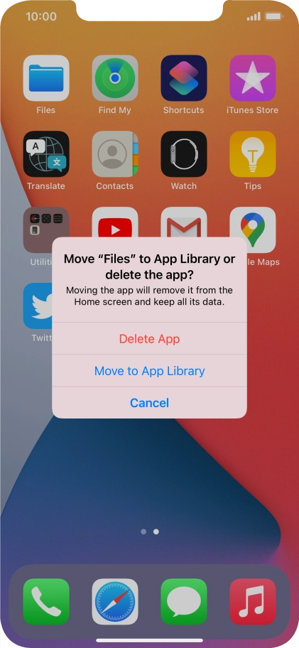 Press Delete App.