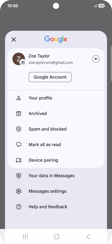 Press Messages settings.