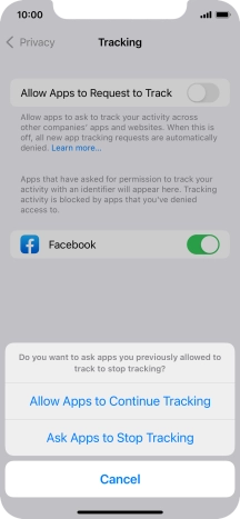 If you turn off the function, press the required setting.