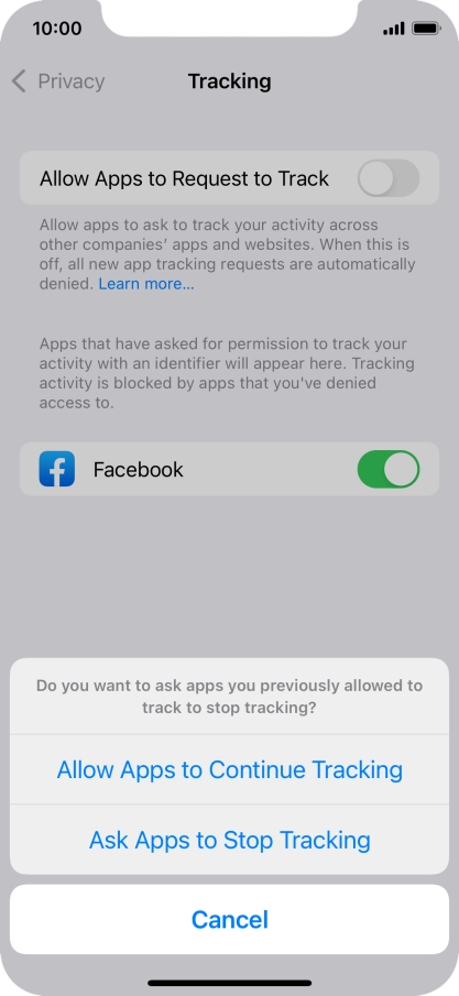 If you turn off the function, press the required setting.