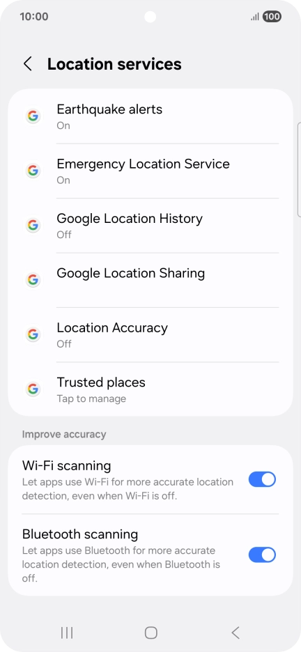 Press Location Accuracy. Press Location Accuracy.