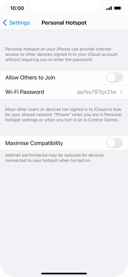 Press Wi-Fi Password and key in the required password.