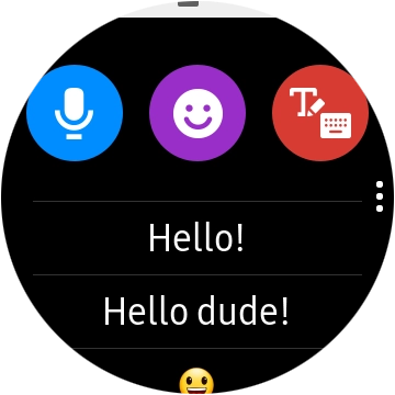Press the write reply icon and key in the required text.