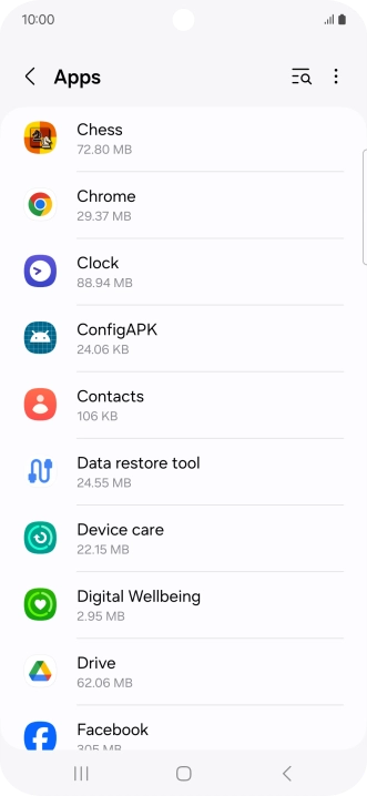 Press the required app. Press the required app.