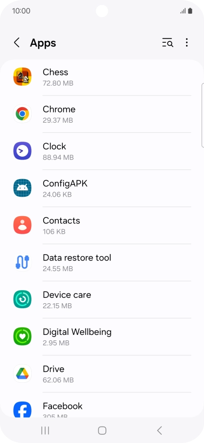 Press the required app. Press the required app.