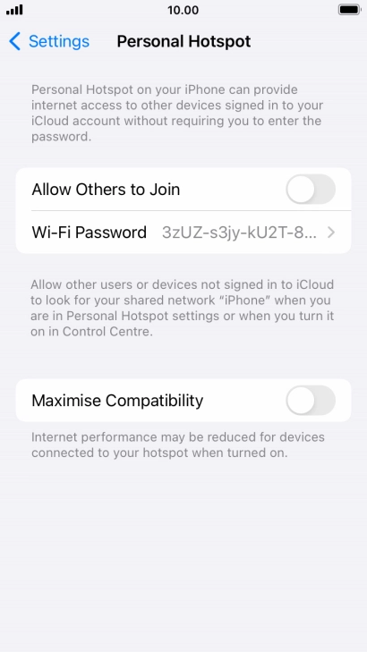 Press Wi-Fi Password and key in the required password.