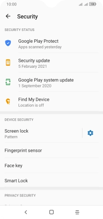 Press Screen lock and key in the additional phone lock code you created earlier.