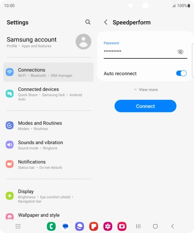 Key in the password for the Wi-Fi network and press Connect.