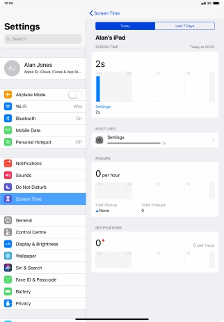 Press Last 7 Days to see your use for the past week.