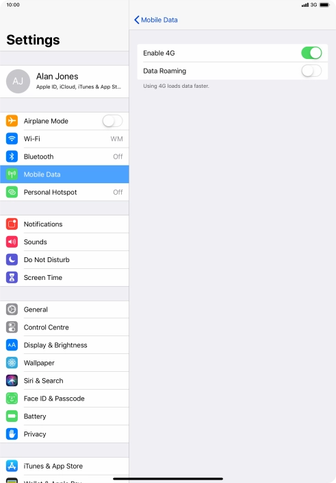 Press the indicator next to 