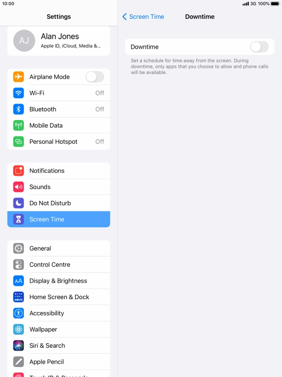 Press the indicator next to 