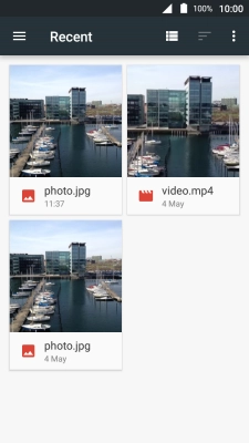 Slide your finger right starting from the left side of the screen and go to the required folder.