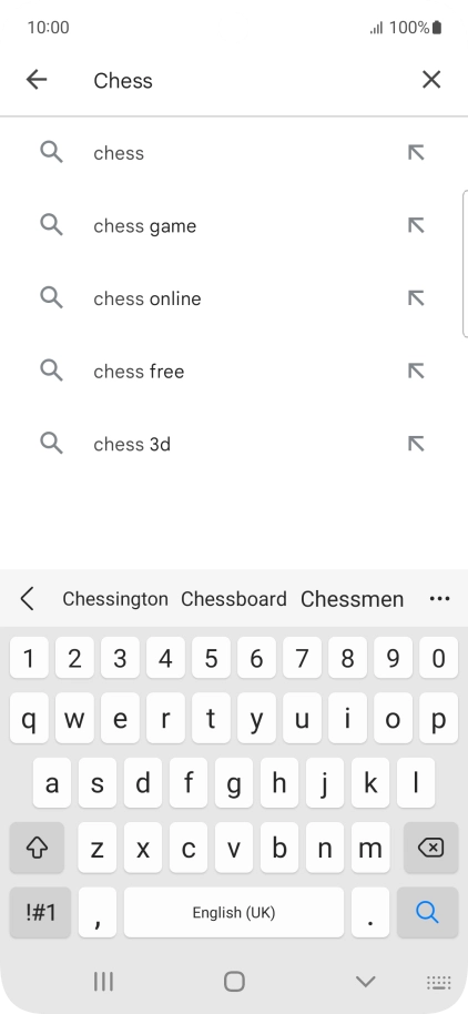 Key in the name or subject of the required app and press the search icon.